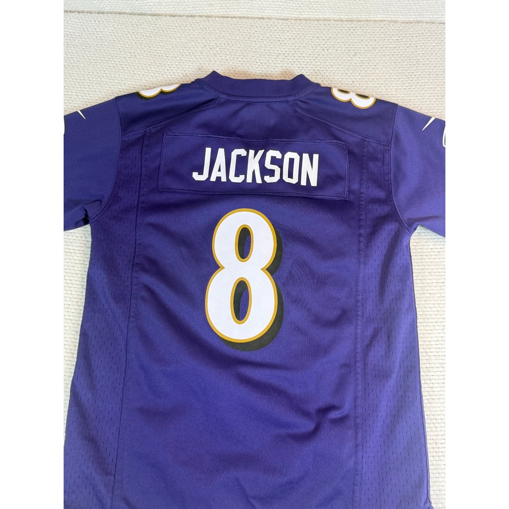 Nike Baltimore Ravens Lamar Jackson 8 Jersey Purple Youth Medium NFL Football